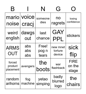 chuang episde 3 Bingo Card