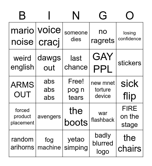 chuang episde 3 Bingo Card