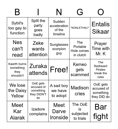 Claire's Bingo Card Bingo Card