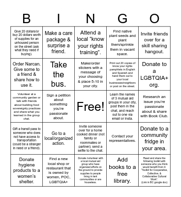 MUTUAL AID ACTS BINGO Card