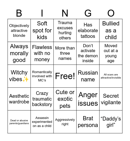 BBOC Bingo Card