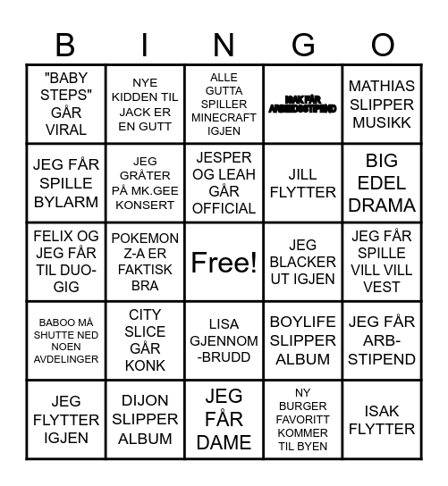 2025 BINGO Card