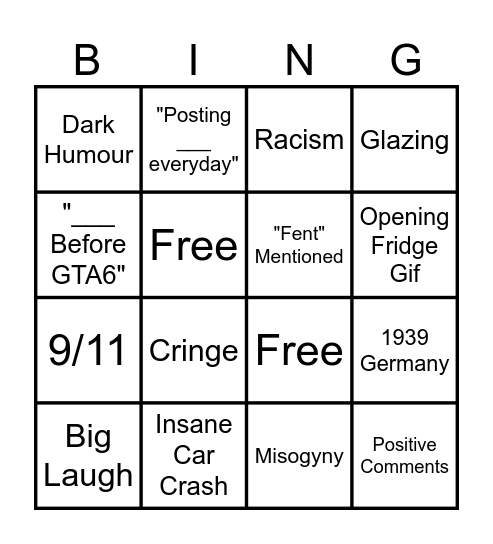 Instagram Reels Bingo Card