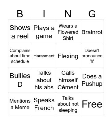 CÉMENT Bingo Card