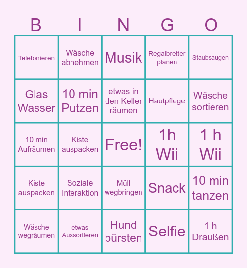 Alltägliches Bingo Card