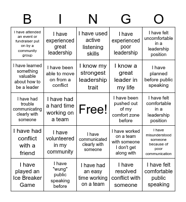 Leadership Bingo: MXO Pearls' Style Bingo Card