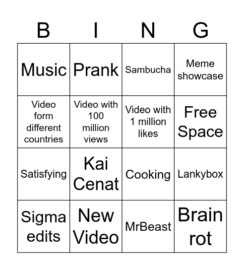 Bingo Card