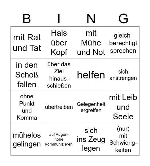 Kontakte knüpfen und pflegen Bingo Card