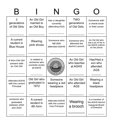 AGHS 139th Timeless Tea Bingo Card