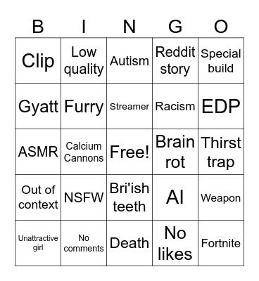 Impossible bingo for ig reels Bingo Card