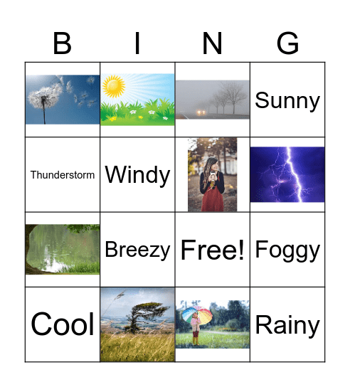 Spring Weather Bingo Card