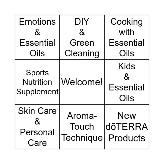 Wellness Spectacular Bingo Card