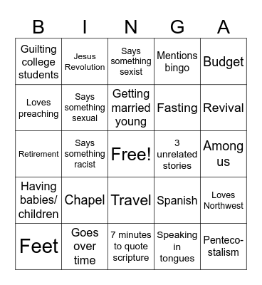 CastleBinga Bingo Card