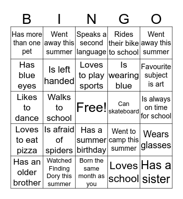 Find Someone Who... Bingo Card