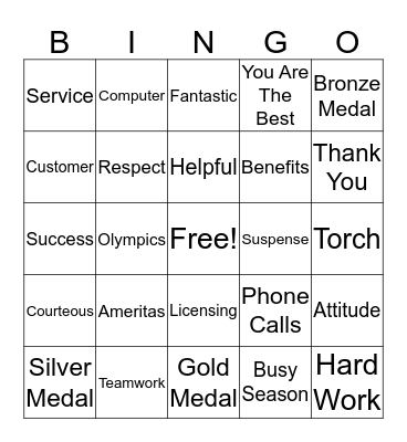 Customer Service Week Bingo Card