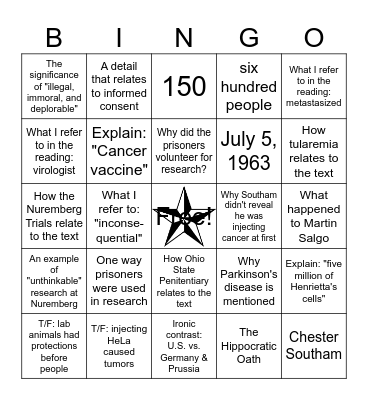 "Illegal, Immoral, and Deplorable" Bingo Card