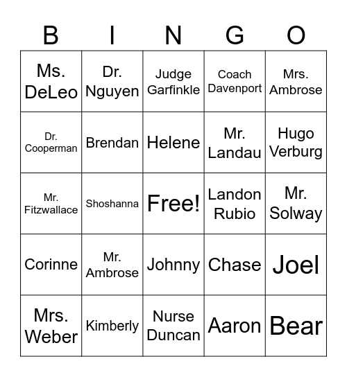 Restart Bingo Card