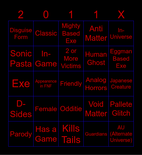 Exe Bingo Card
