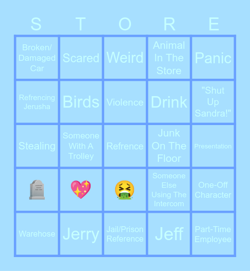 Superstore Bingo Card