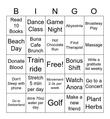 2025 Bingo Card