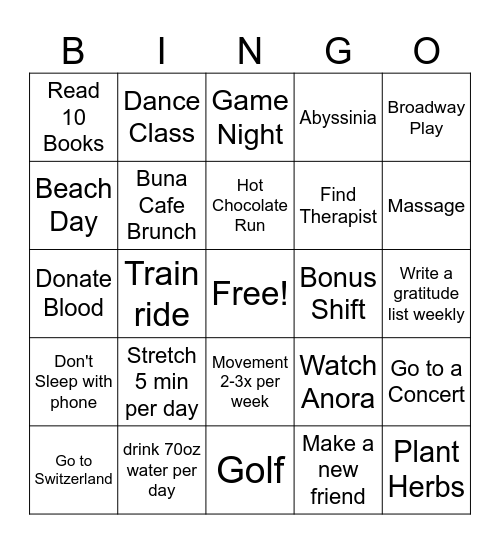 2025 Bingo Card