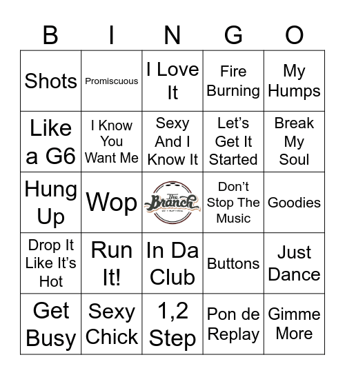 Club Hits Bingo Card