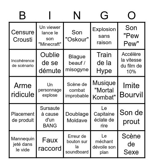 Bingo du Nanar Bingo Card