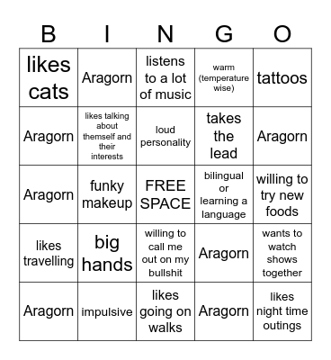 My Type Bingo Card