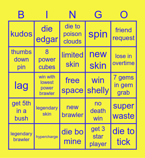 brawl stars Bingo Card