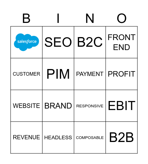 ECOMMERCE BINGO Card
