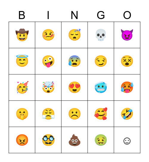 Emoji BINGO Card