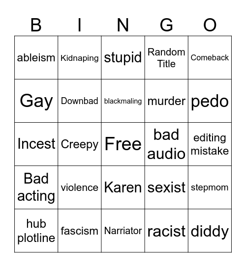 TT Bingo Card