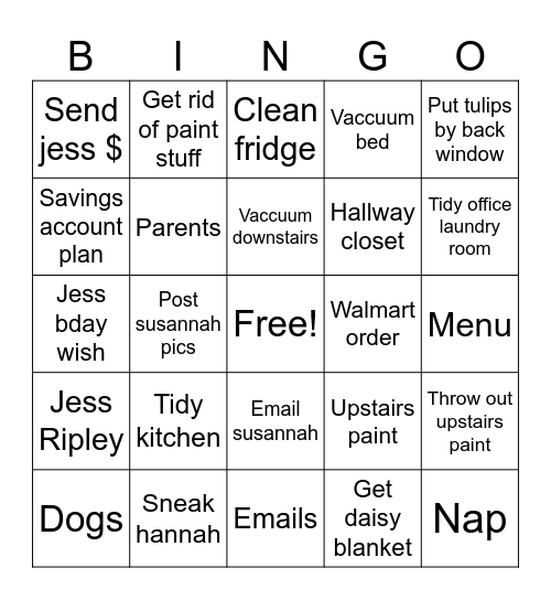 Mon march 10 Bingo Card