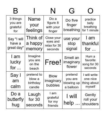 SEL Bingo Card