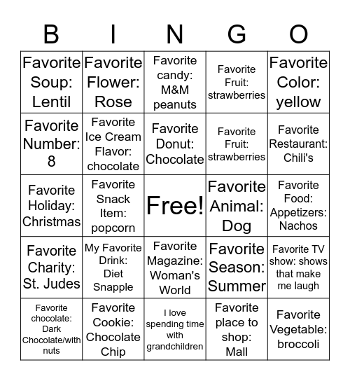 Get To Know You Bingo Card