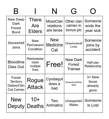 GalaxyClan Y26 Bingo Card