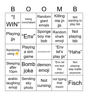 Day one joud Bingo Card