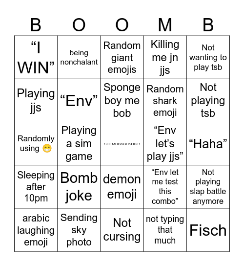 Day one joud Bingo Card