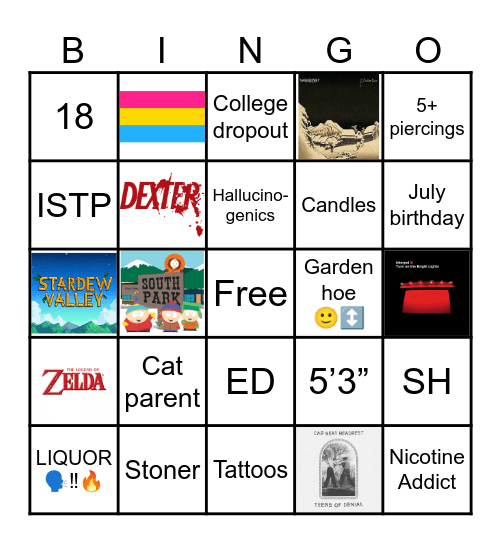 Jean’s Bingo Card