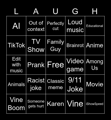 Try Not To Laugh!! Bingo Card