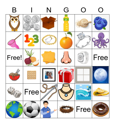 N and O Bingo Card