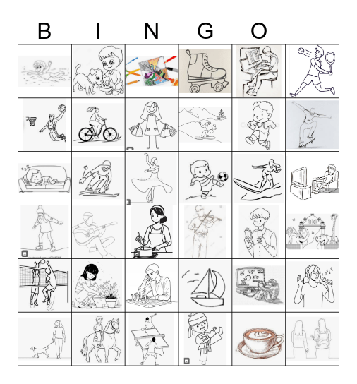 Hobbies BINGO Card