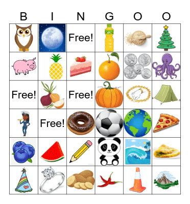 O and P Bingo Card