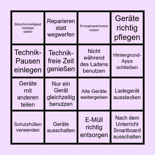 Technik-Bingo ! Bingo Card