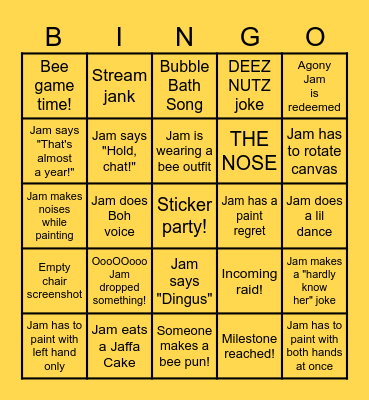 Jam Charity Bingo! Bingo Card