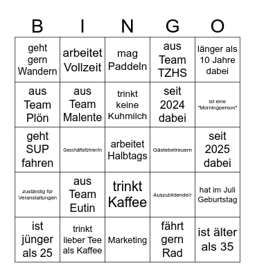 Teamtag Bingo Card
