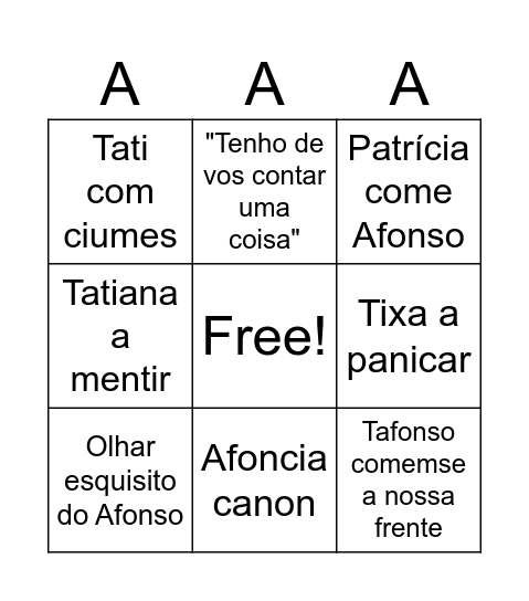 Triângulo de merda Bingo Card