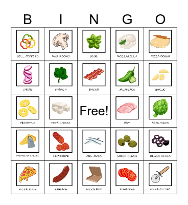 PIZZA BINGO Card