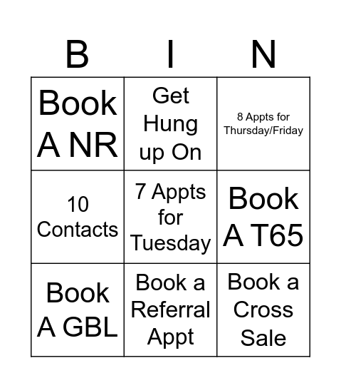 Phone Bingo Card