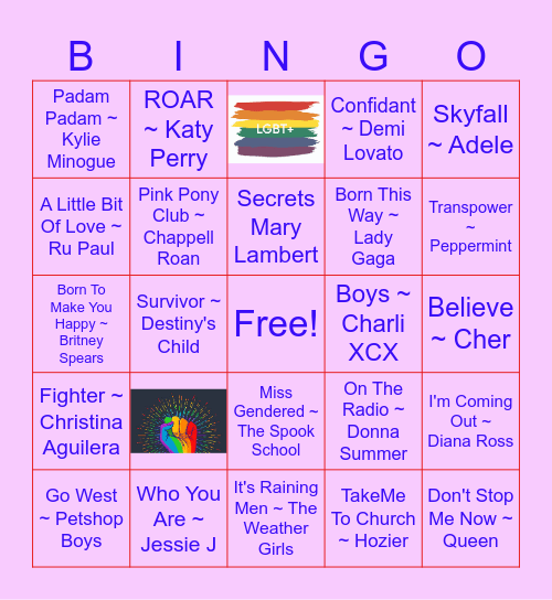 OASIS Pride BINGO Card
